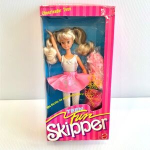 🩷Barbie Teen Fun Skipper Doll in Bright Pink Cheer Outfit
